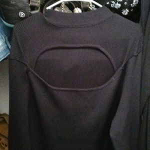 Black open-chest sweater dress